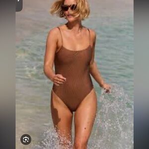 Aerie horizon copper shine Ribbed One-Piece full coverage tall M long Swimsuit